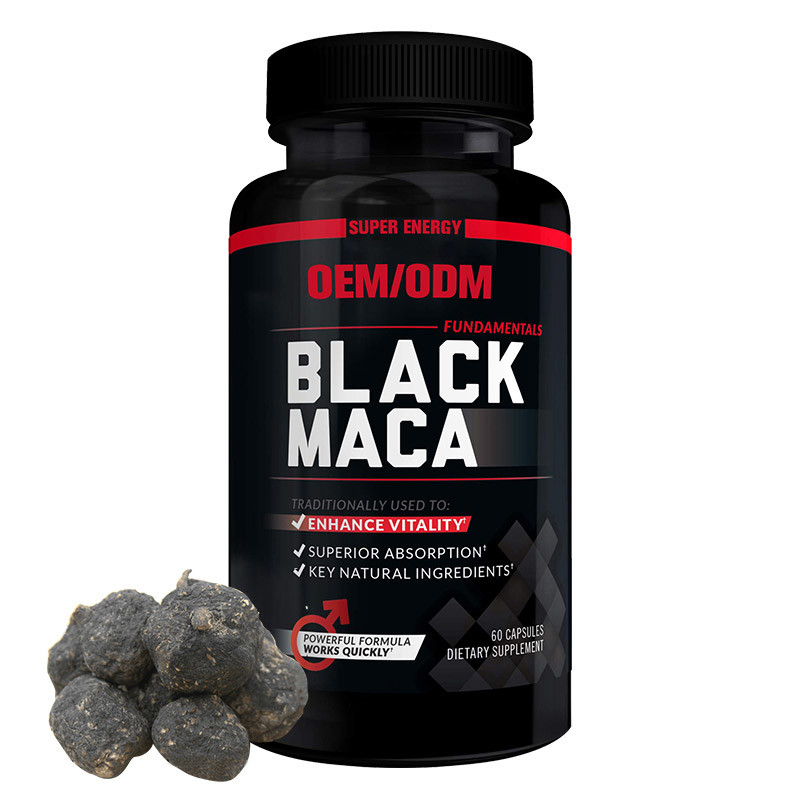 OEM Black Maca Root 20000Mg كبسولات للرجال والنساء مكمل طاقة نباتي ذو قوة قصوى