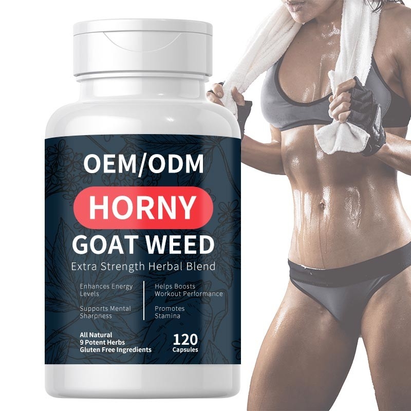 OEM قوة عظمى 1000mg كبسولات أعشاب الماعز قرنية مع جذور الماكا والجينسنغ