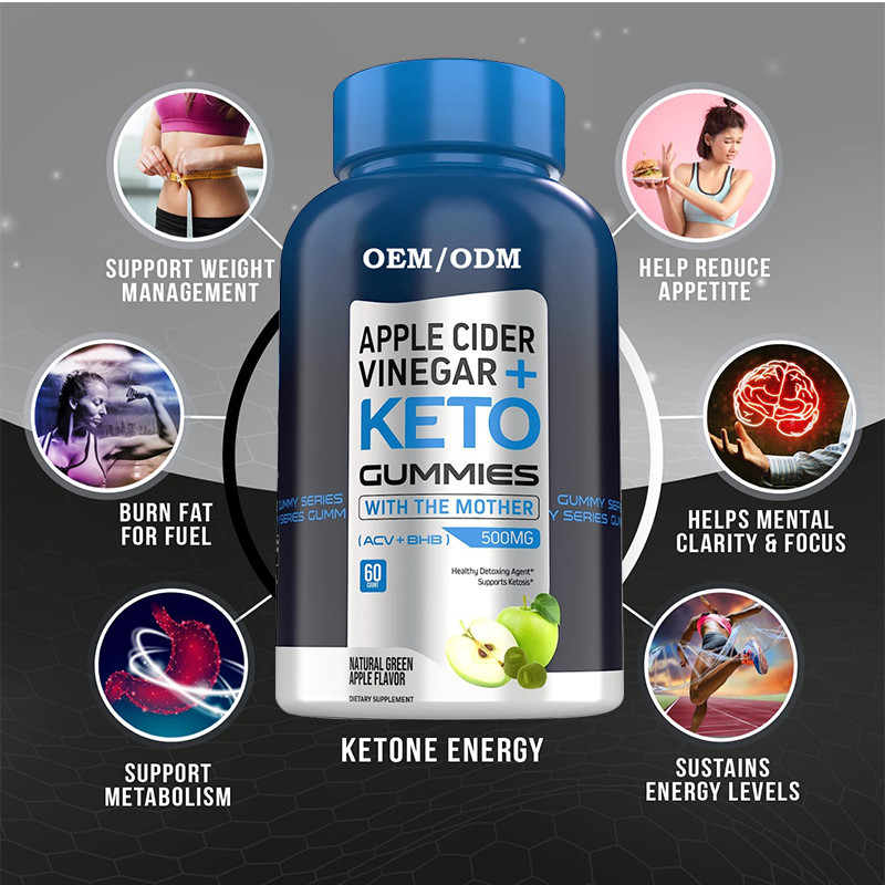 Food Garde ACV Keto Gummies مع خل التفاح الأم BHB خال من السكر للحصول على الطاقة