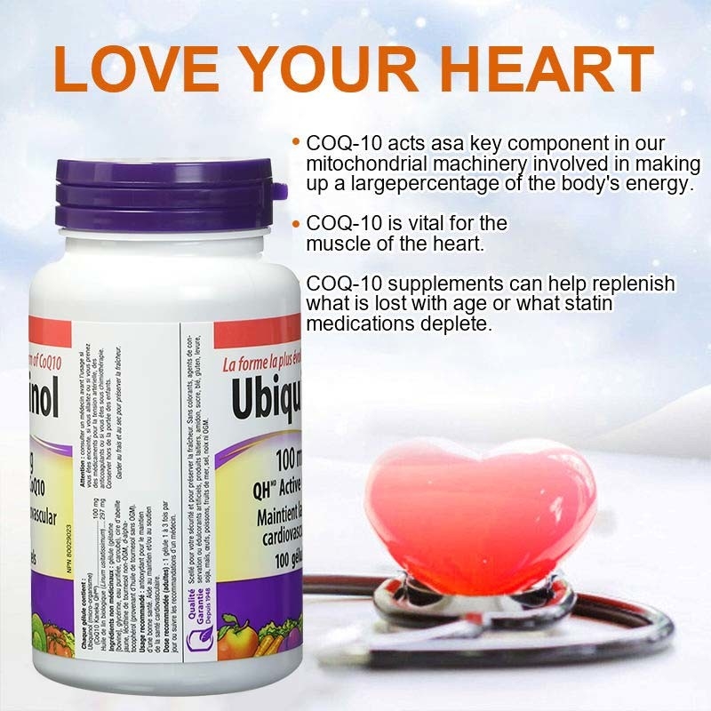 مكمل OEM للرعاية الصحية يدعم صحة القلب والأوعية الدموية C Ubiquinol Coenzyme Q10 Softgel Capsules لقلب صحي Q10