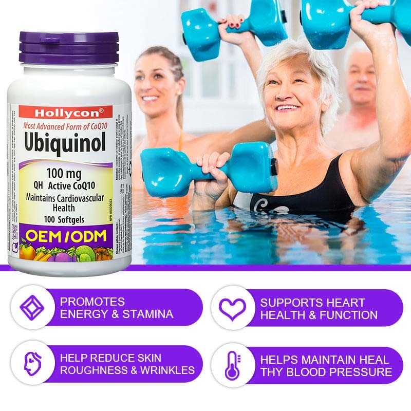 مكمل OEM للرعاية الصحية يدعم صحة القلب والأوعية الدموية C Ubiquinol Coenzyme Q10 Softgel Capsules لقلب صحي Q10