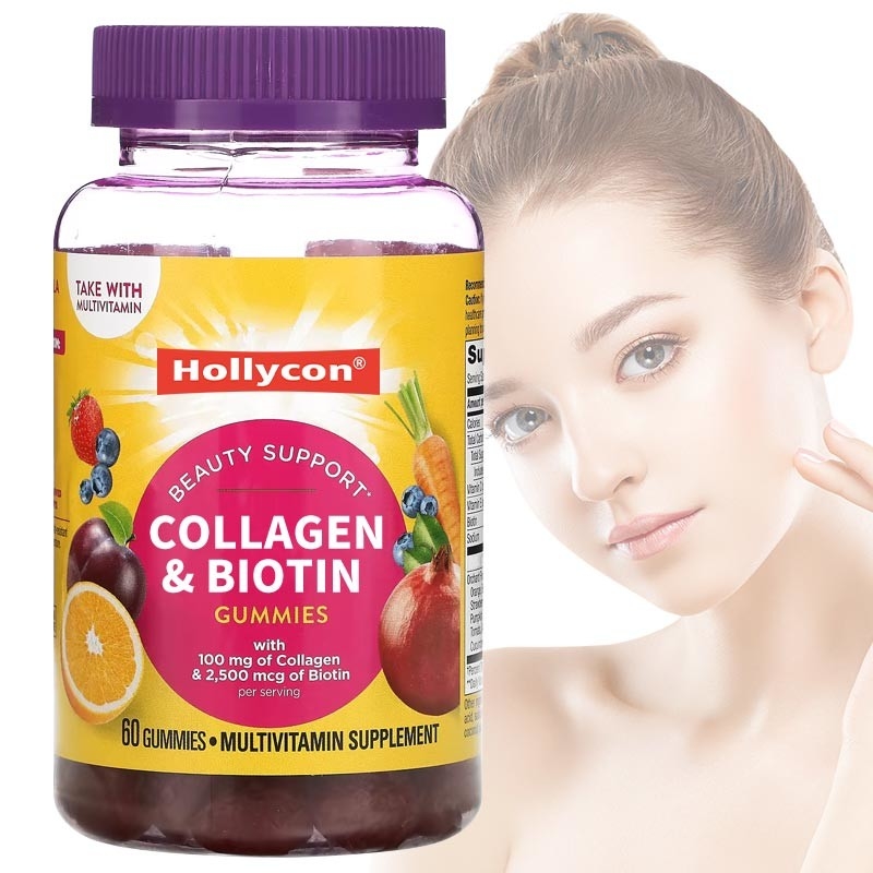 غرف الأبحاث OEM Red Biotin Vitamin Gummies 30 حصة لكل حاوية إنتاج غير ملوث