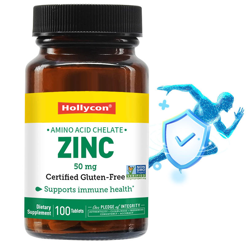 OEM و ODM العلامة التجارية الخاصة الزنك 50mg حمض أميني كيلات أقراص 100ct معتمدة خالية من الغلوتين
