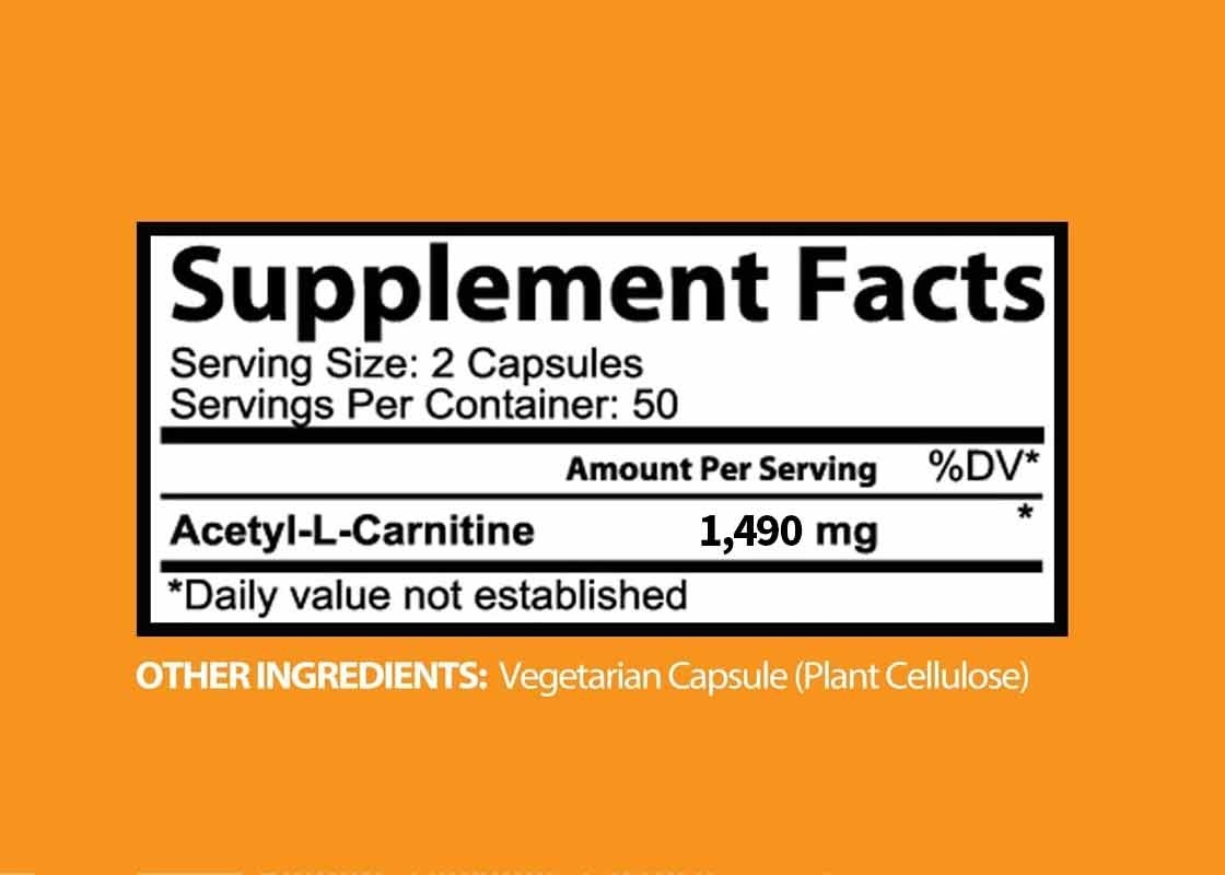 كبسولات L- Carnitine COA للذاكرة والتركيز إنتاج الطاقة الطبيعية كبسولات الخضار