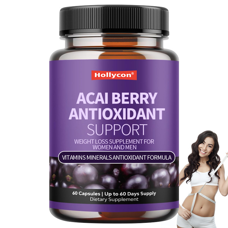 OEM الفيتامينات المعادن مضادات الأكسدة الصيغة Acai Berry مضادات الأكسدة دعم فقدان الوزن مكمل للنساء والرجال