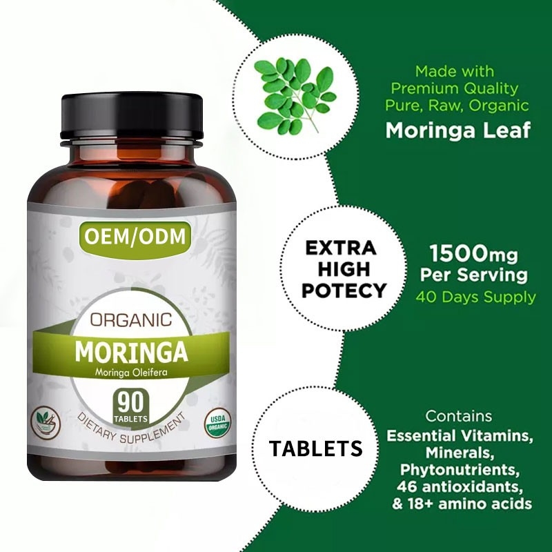 الموردين 1500mg كبسولة الحمراء العشبية Moringa Oleifera أقراص لحرق الدهون