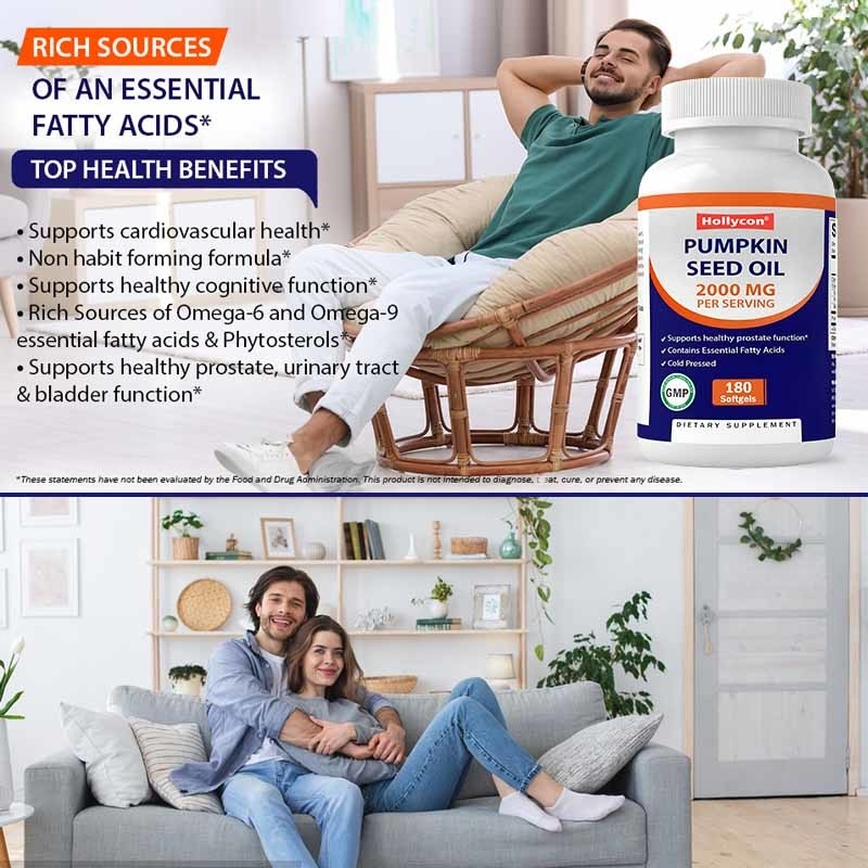 زيت بذور اليقطين (OEM Pumpkin Seed Oil Softgels) لتعزيز صحة فروة الرأس 2000 ملغ زيت بذور اليقطين