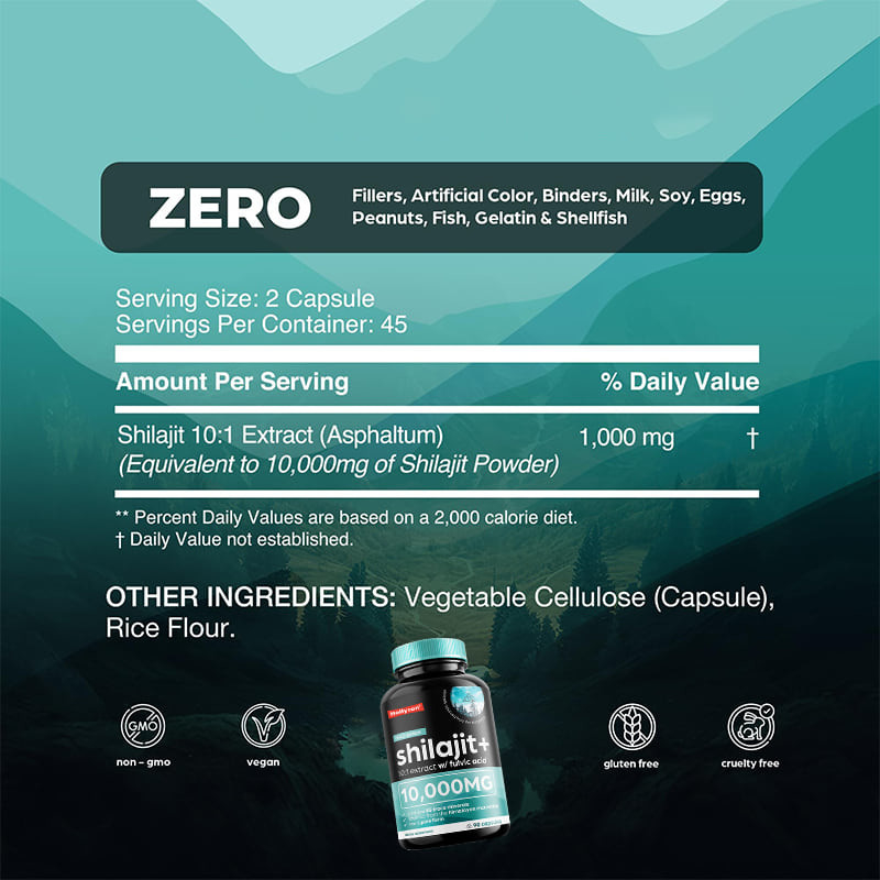 OEM pure himalayan shilajit 10000mg كبسولات الميكانيكية للشيلجيت لدعم المناعة
