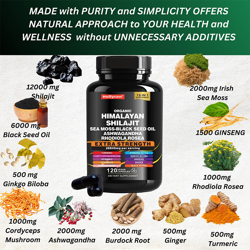 OEM الكبسولات النقية الهيمالايية النقية للدعم المناعي الكبسولات Shilajit