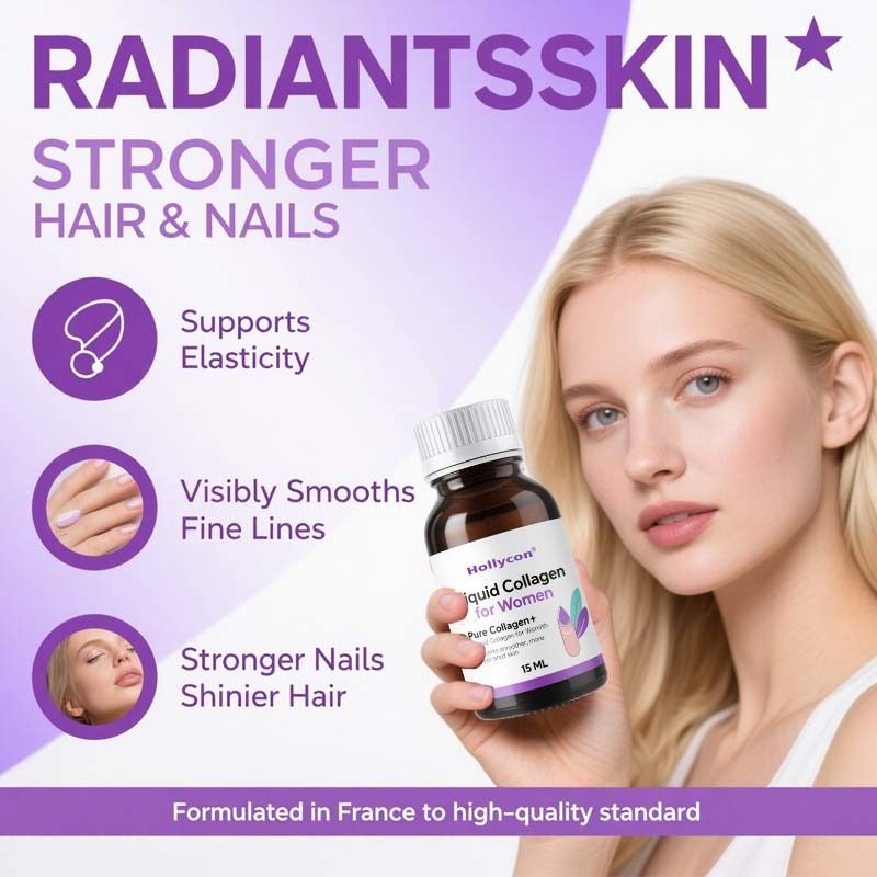 الكولاجين النقي+ الكولاجين السائل للنساء - 4000 ملغ من الببتيدات البحرية للبشرة المشعة وصحة الشعر والأظافر - حمض الهيالورونيك ، فيتامين هـ