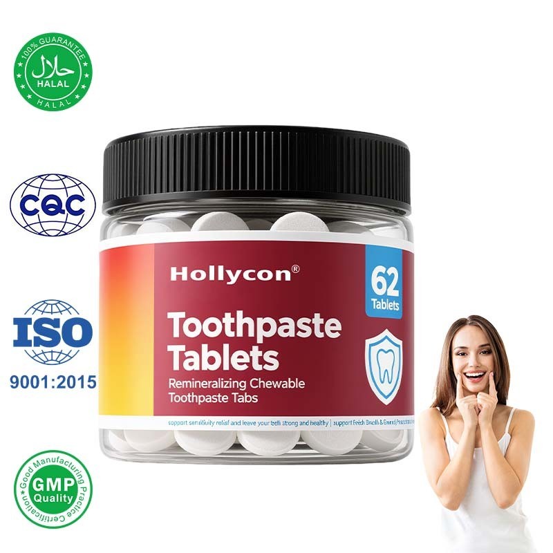 مصنع مصنع أقراص معجون الأسنان ، hydroxyapatite نانو مع البروبيوتيك ، الفلورايد والبلاستيك الخالي