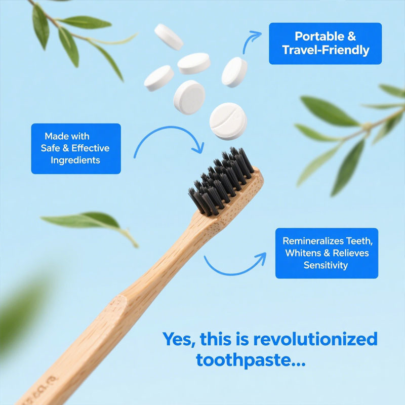 مصنع مصنع أقراص معجون الأسنان ، hydroxyapatite نانو مع البروبيوتيك ، الفلورايد والبلاستيك الخالي