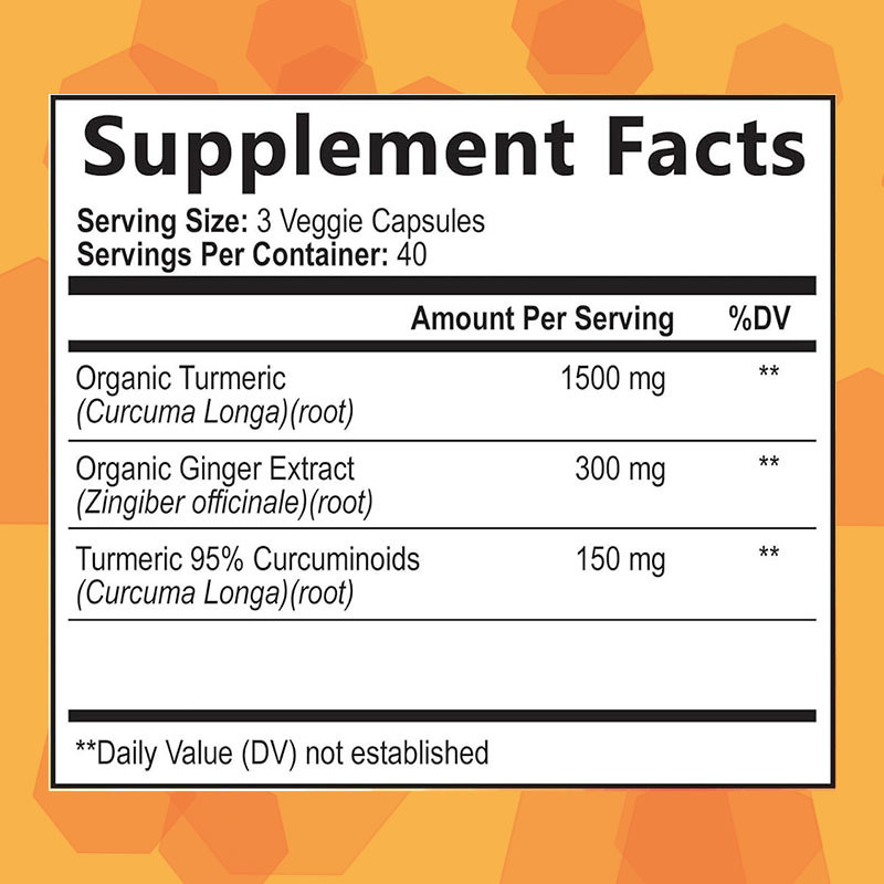 مكملات الكركمين من الكركم OEM مع الكركم العضوي والزنجبيل الفلفل الأسود لأفضل امتصاص الدعم المشترك كبسولة الكركمين