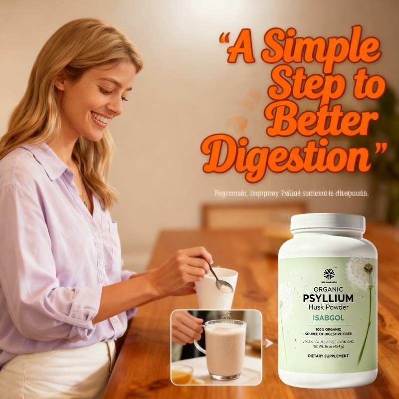 OEM / ODM Organic Psyllium Husk Powder 16 oz - Psyllium Husk Powder Organic for Gut Cleanse & Regularity - Premium Fiber Supplement - Vegan, Gluten-Free, Non-GMO No Added Sugar , custom Formula