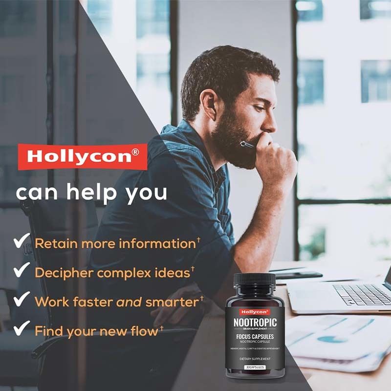 كبسولات فوكس OEM مع L-Theanine فيتامين B6 الذاكرة الوضوح العقلي وتحسين الإدراك مكمل الدماغ النوتروبيكي