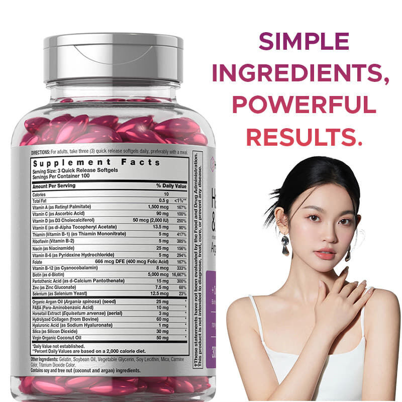 البيوتين نمو الشعر الحلويات الشعر الجلد والأظافر الفيتامينات الكولاجين فيتامين ج المصنع الأصلي