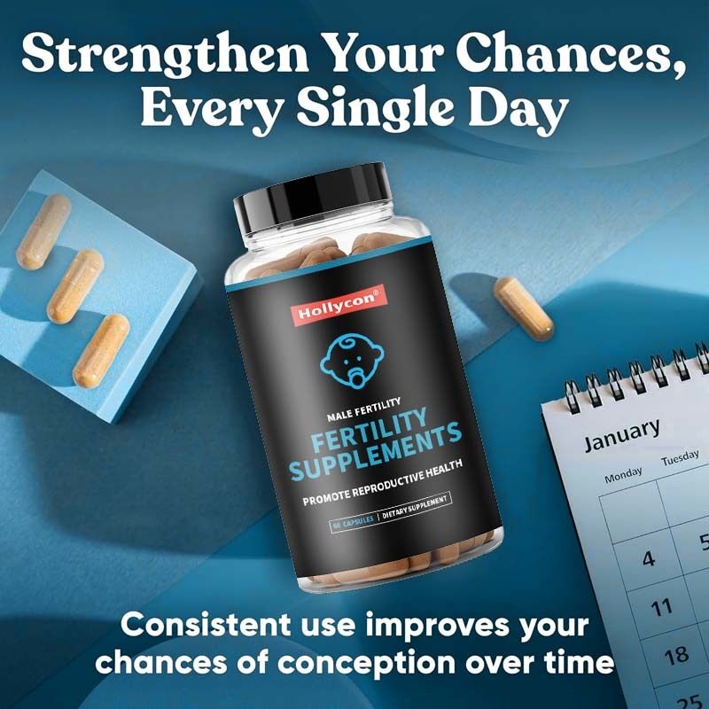 معزز خصوبة الذكور من الشركة المصنعة الأصلية (OEM) لتعزيز الخصوبة، عدد الحيوانات المنوية الأمثل، الحركة، القوة، أشواغاندا، مغنيسيوم وزنك، مكملات الخصوبة