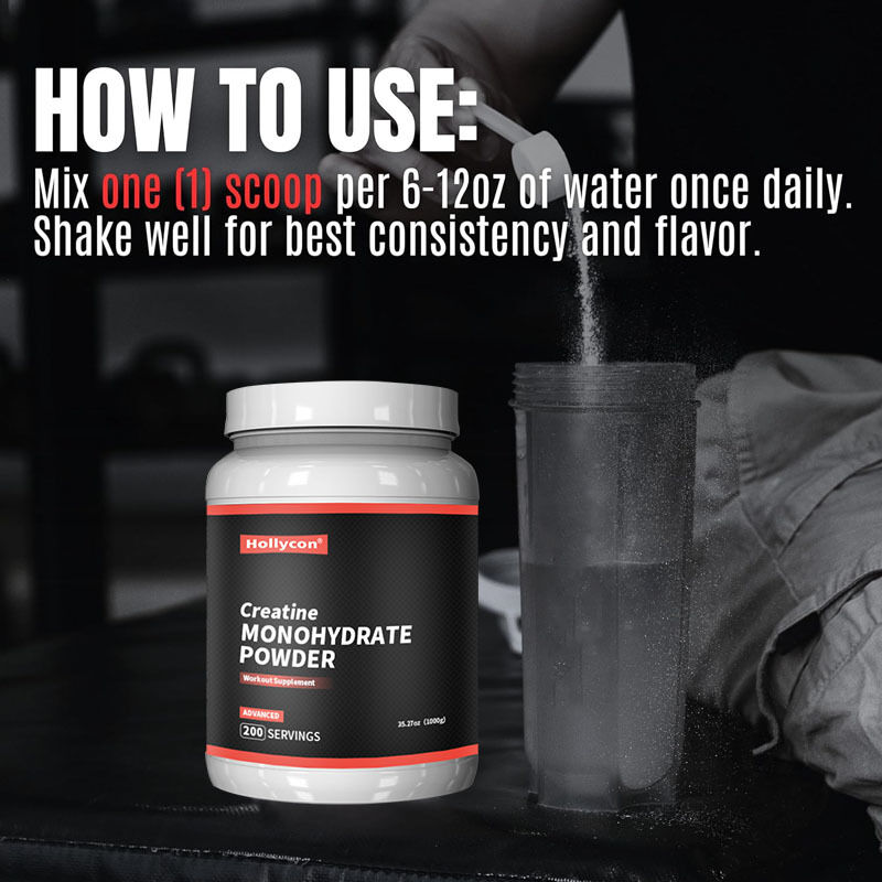 مكمل غذائي لما قبل وبعد التمرين من شركة OEM ميكرونيزد للرجال والنساء لدعم الطاقة سهل الخلط مسحوق مونوهيدرات الكرياتين