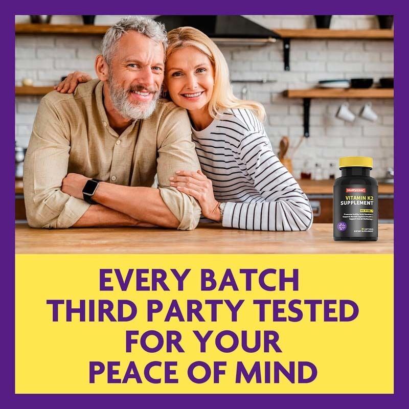 كبسولات هلامية من فيتامين K2 كامل الطيف من الشركة المصنعة للمعدات الأصلية (OEM) بتركيز 600 ميكروجرام من الشكل المتحول يدعم الصحة العامة وقوة العظام، مكمل فيتامين K2