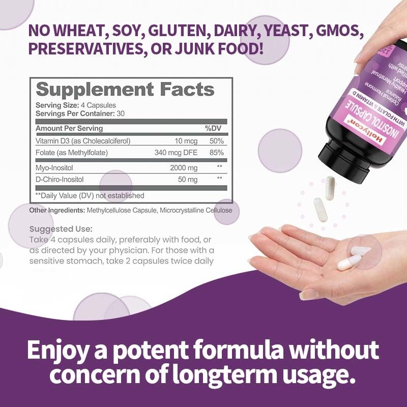 مكمل إينوزيتول ممتاز من الشركة المصنعة الأصلية، إينوزيتول بلس، توازن هرموني صحي ودعم صحة المبيض للمرأة، كبسولات إينوزيتول