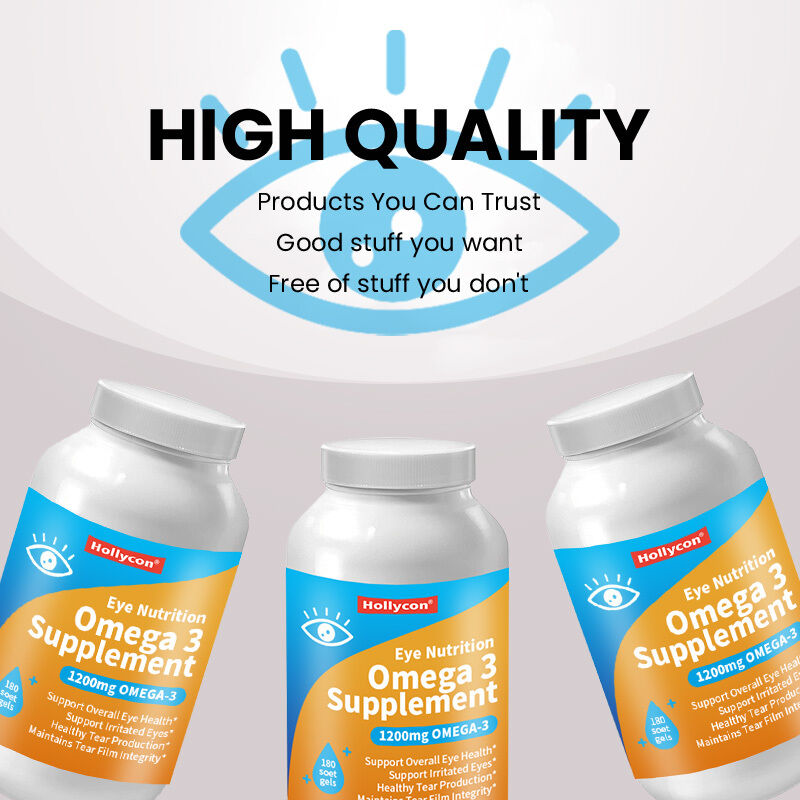 مكمل أوميغا 3 OEM 1200 مجم لتغذية العين زيت السمك العضوي من بذور الكتان ثلاثي الجليسريد وفيتامين هـ كبسولة هلامية أوميغا 3