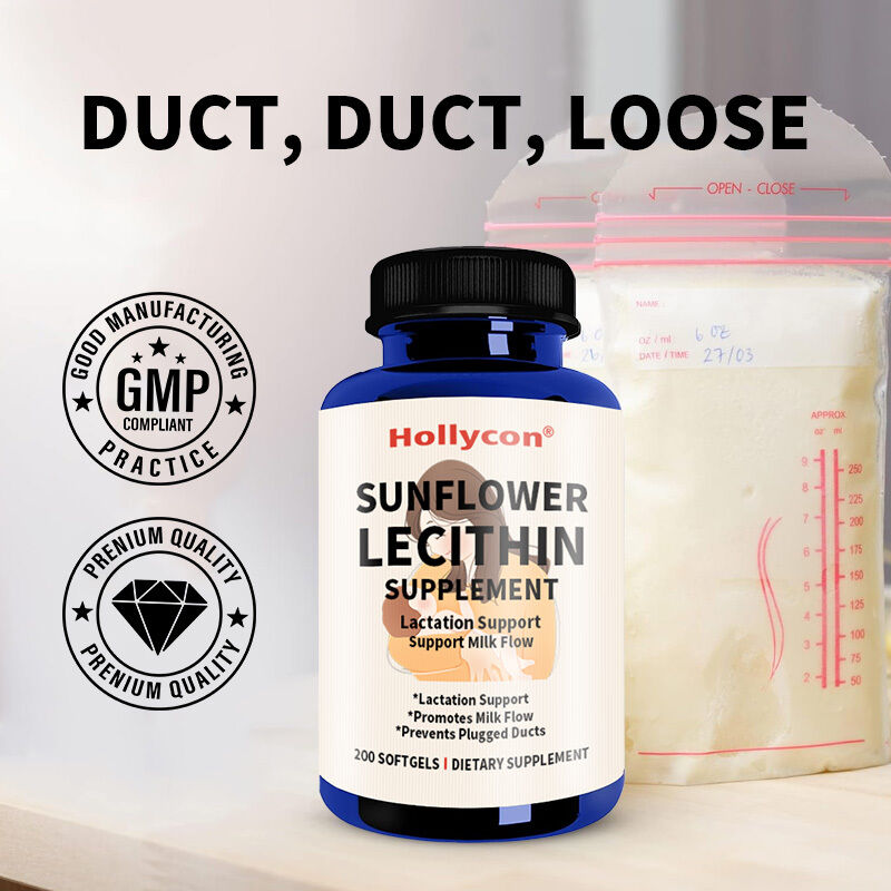 OEM ليتين عباد الشمس Softgels 1200mg دعم الرضاعة الحليب تدفق الحليب مسدود قنوات الحليب عباد الشمس مكمل ليتين