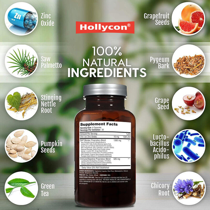 مكمل نمو الشعر من المصنع الأصلي لتساقط الشعر الوراثي للرجال والنساء، تحكم في تساقط الشعر، كبسولات نمو الشعر للجهاز المناعي