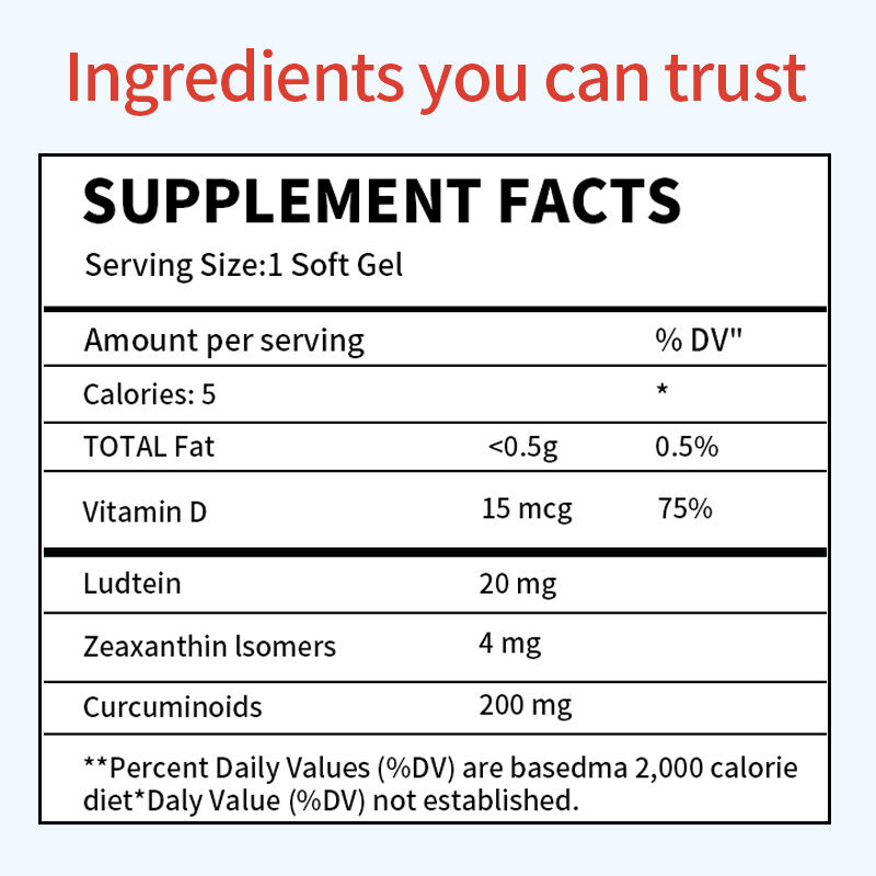مكمل طبي مثبت سريريًا لترطيب العينين من الداخل لتخفيف طويل الأمد، مكمل للعناية بالعينين يخفف الجفاف