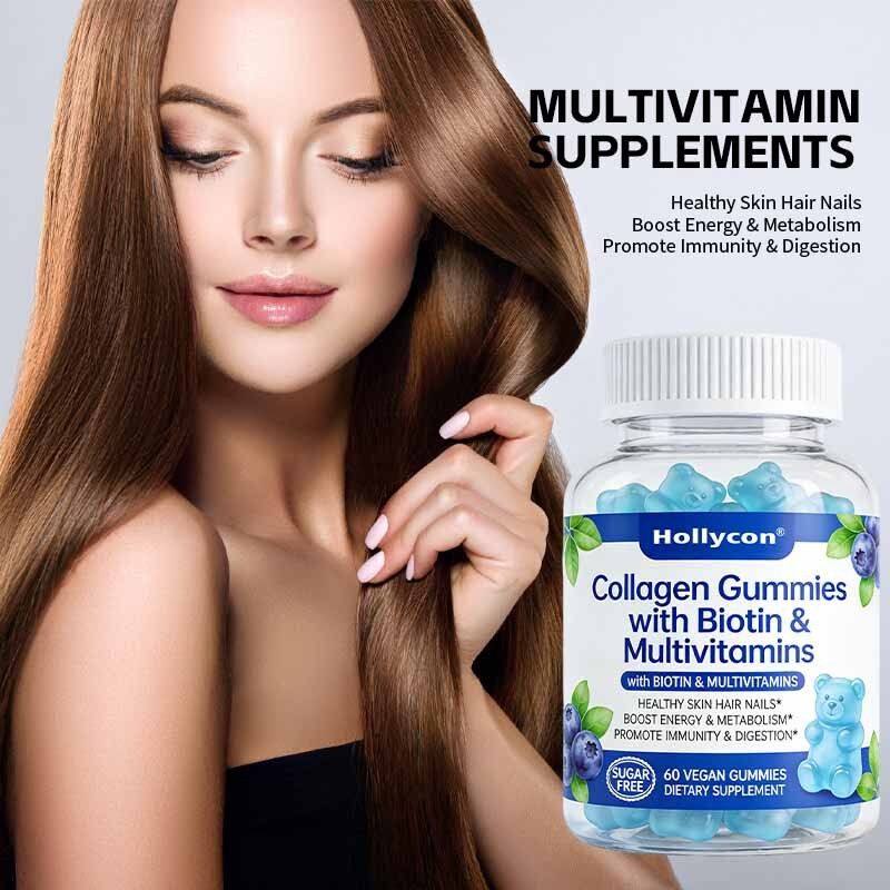 OEM/ODM Customized Collagen Peptides Gummies for Healthy Skin Hair Nails Immunity & Digestion Bones & Joints Support