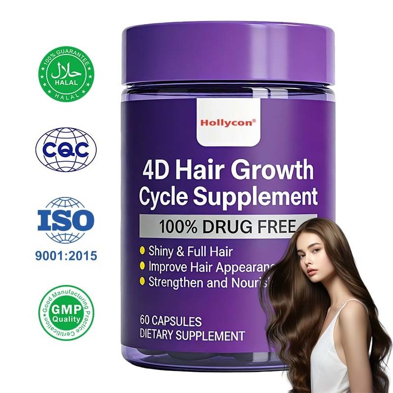 OEM/ODM 4D Hair Growth Cycle Supplement for Women for Full & Strong Shiny & Nourished Hair with Keratin & Biotin