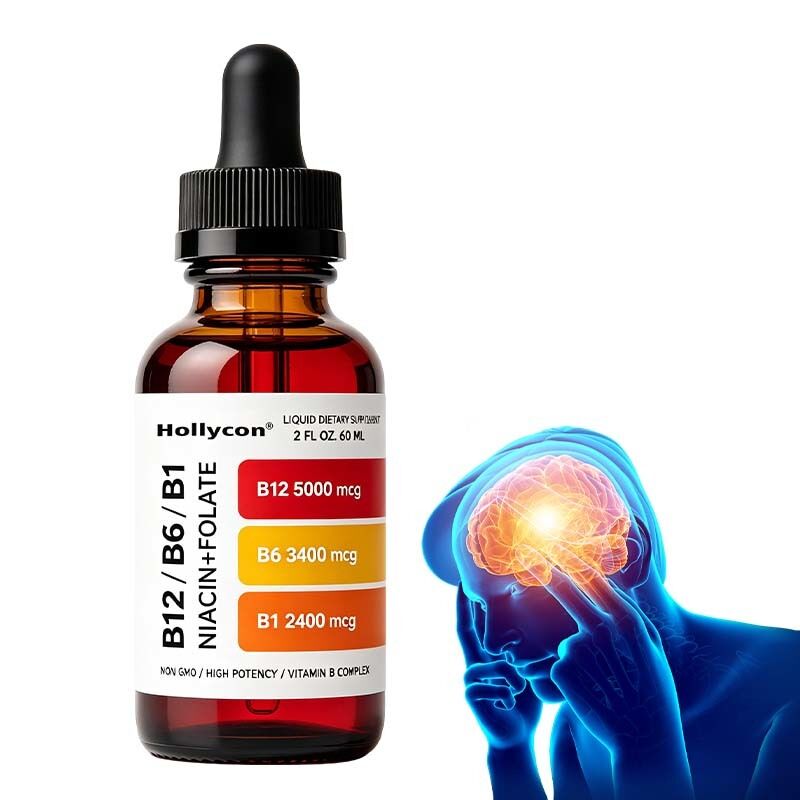 Vitamin B12 & B6 Liquid Drops for Energy, Brain, Heart, Immune & Bone Health Support with Private Label Customization