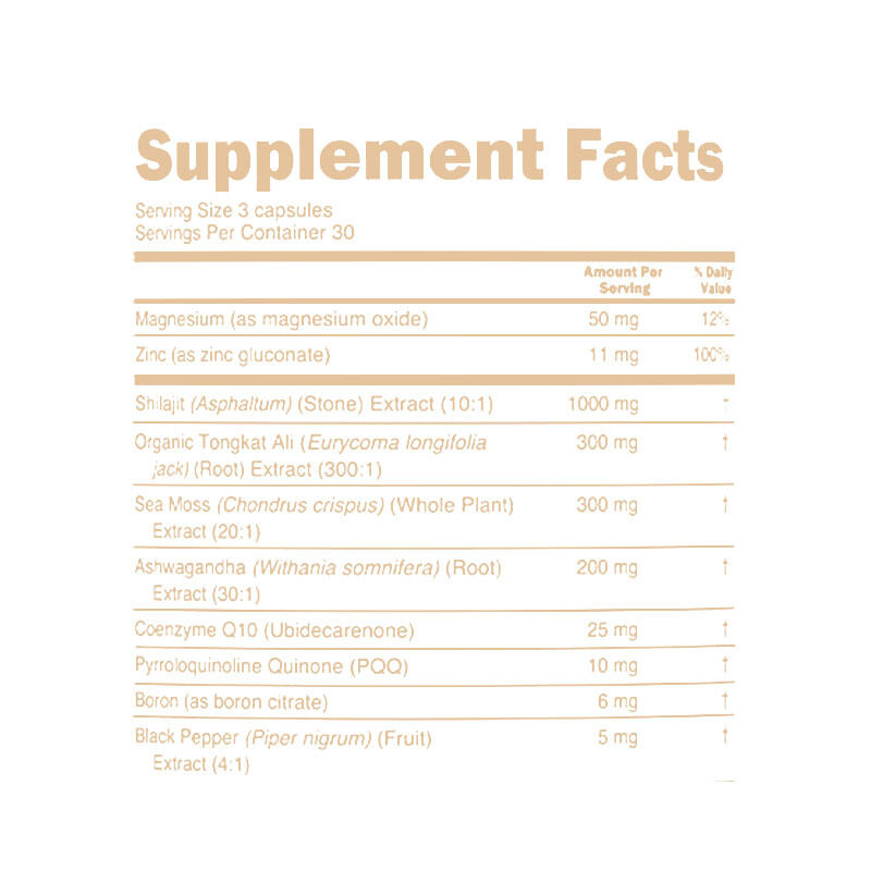 Natural Shilajit Botanical Extract Capsules | Mineral-Rich Daily Nutritional Supplement, OEM Private Label Customizable