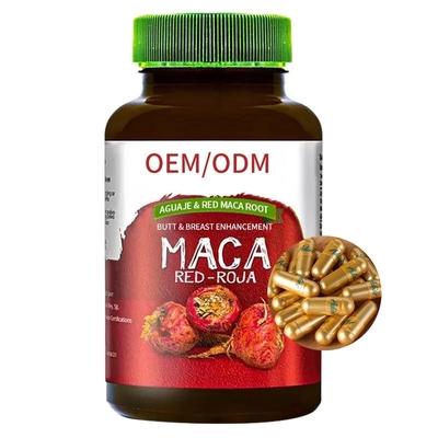 تكبير المؤخرة Aguaje و Maca Root Pills Red Maca Capsules Supplement