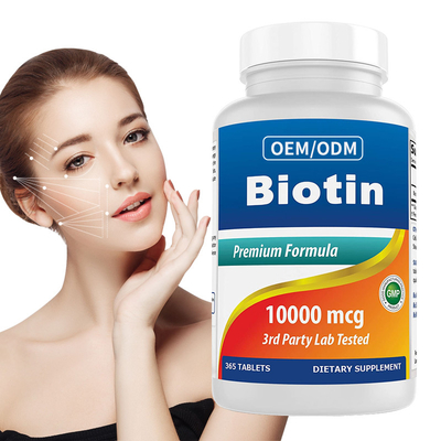 يعزز فيتامين B7 من Costomizred صحة الشعر والبشرة والأظافر 10000mcg 365 قرص