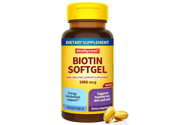 العلامة التجارية الخاصة بيوتين Softgels 150PCS دعم للشعر الصحي دعم جلد الأظافر مكمل غذائي